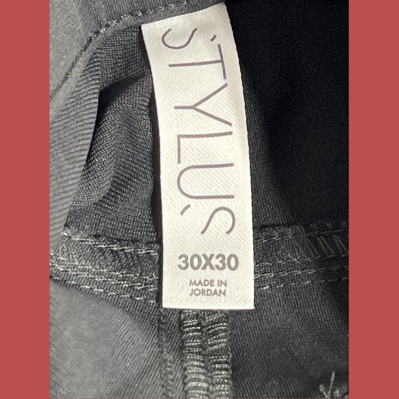 Stylus - 5 Pockets Men's Slim Fit Flat Front Pants - Gray - 30 x 30 - Picture 14 of 16